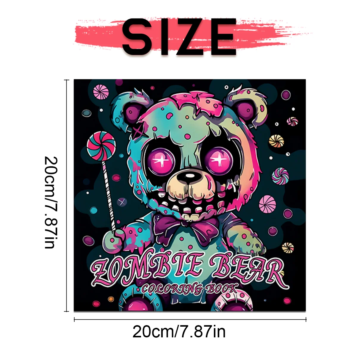 كتاب تلوين الدب الزومبي للبالغين - 24 صفحة من الرسوم التوضيحية لطيف على شكل شبل الدب للاسترخاء والتعبير الإبداعي