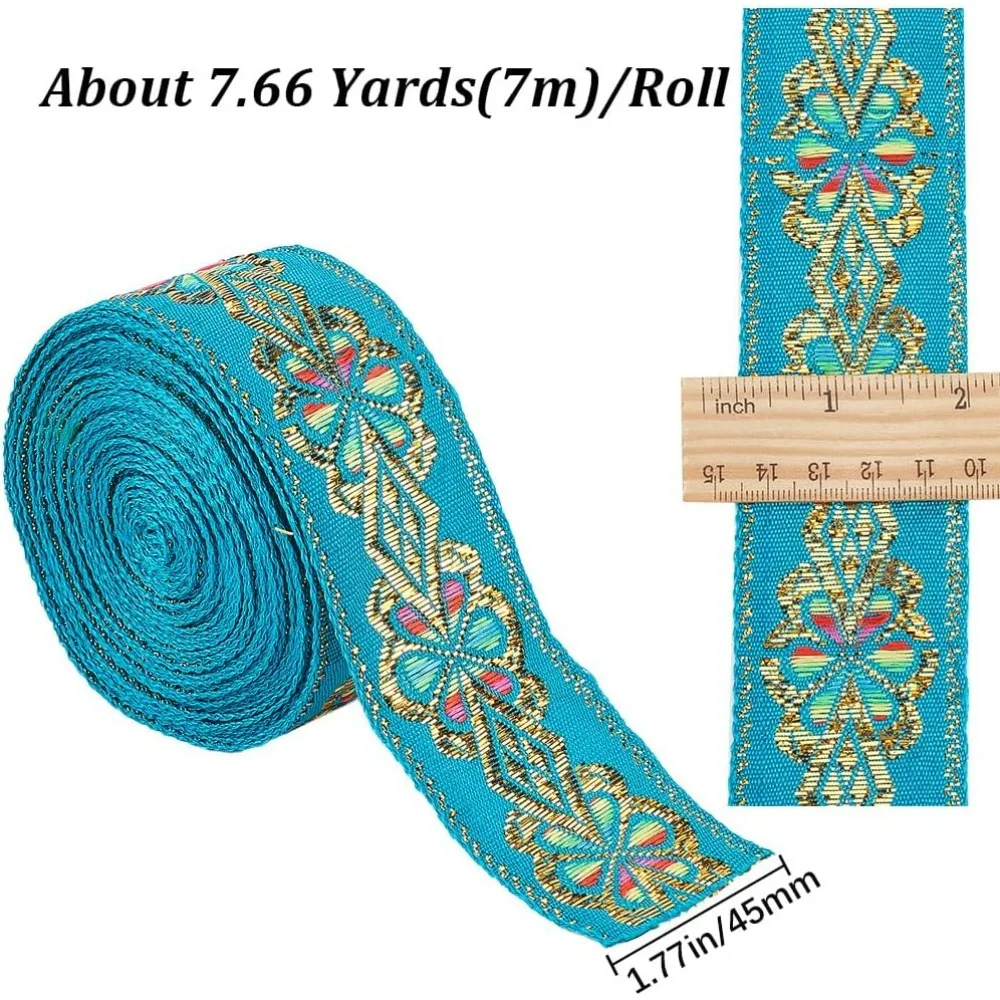 7.7Yds Ethnic Embroidery Lace Ribbon 1.77