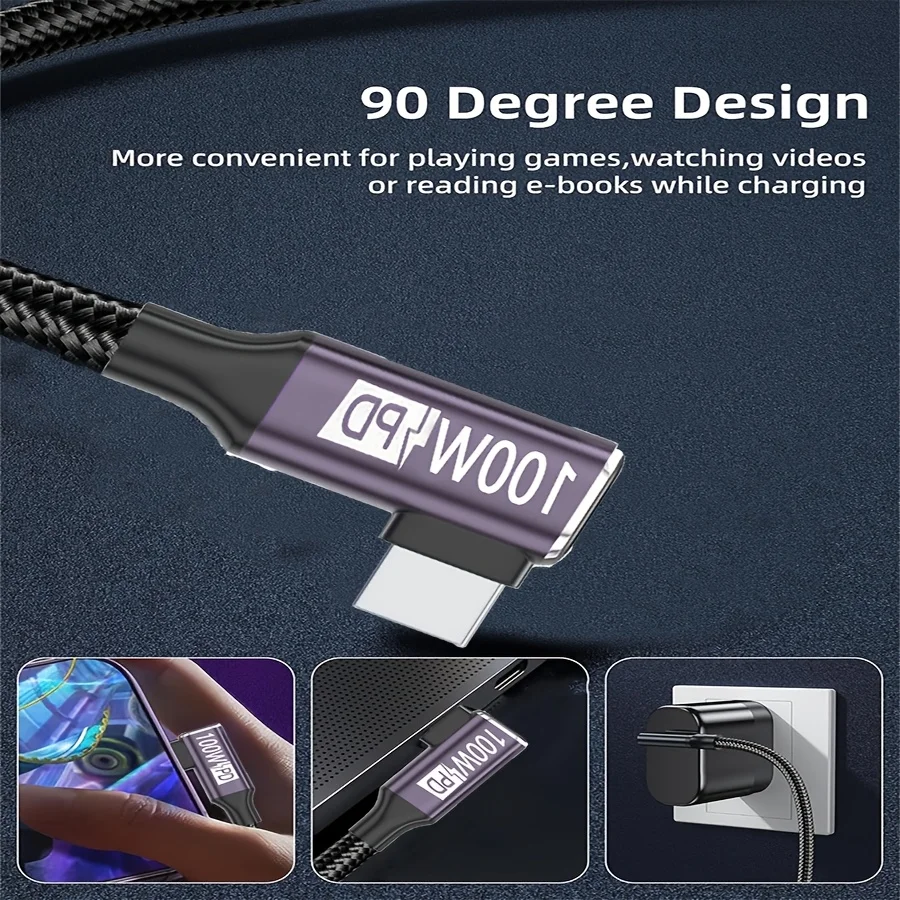 Type-C to Type-C Fast Charging Cable, compatible with iPhone 16, 15 Pro Max, Galaxy S24, S23, S22, S21, S20, S10, and other mode