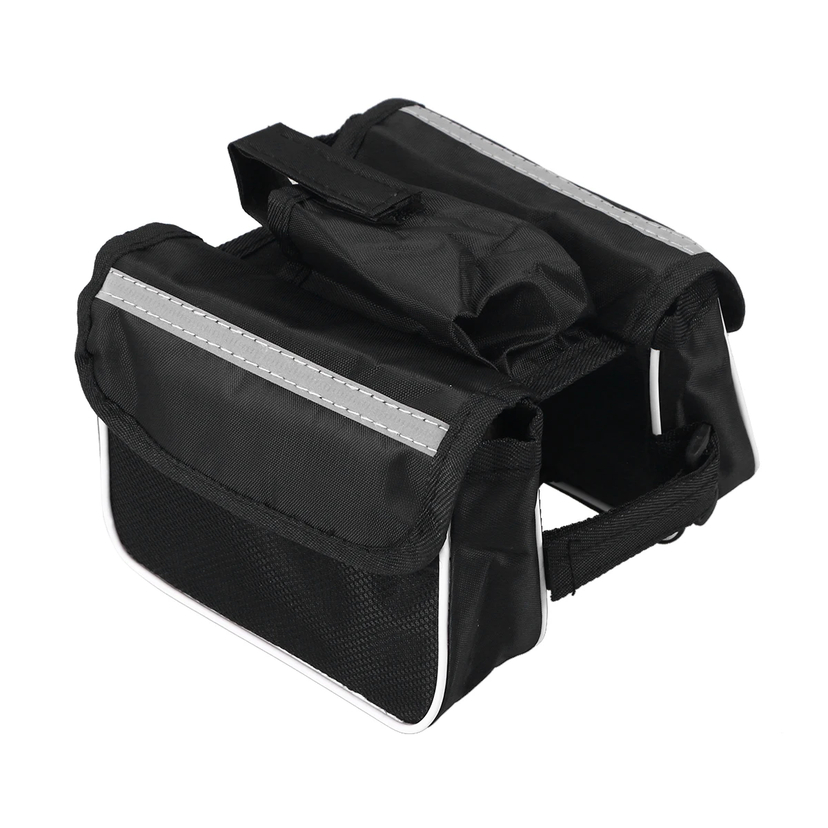 

Bike Handlebar Bag Lightweight Durable Reflective Stripes Bike Frame Pack Road Cycling Pouch Storage Bicycle Bags