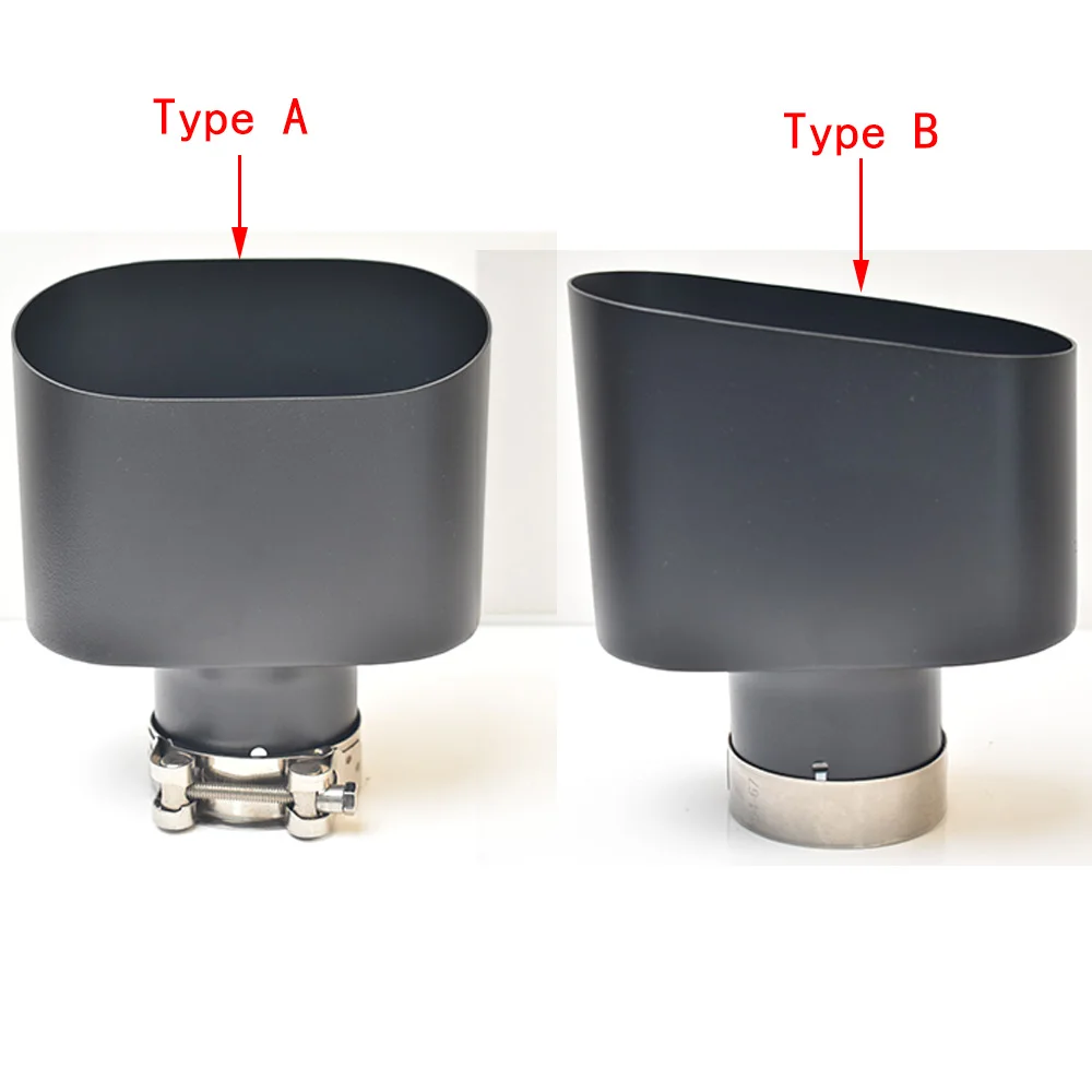 

150mm Width Car Modification Matt Black Stainless Steel Universal Exhaust Pipe Muffler Tip