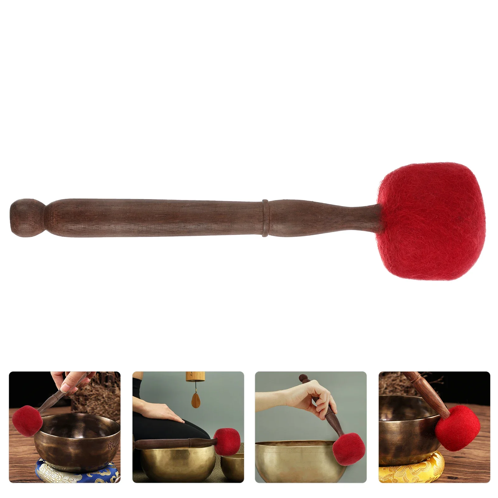 Professional Singing Bowl Mallet Chanting Meditation Striker Wooden Buddhism Stick Sound Bowls Mallet Percussion Instrument Part