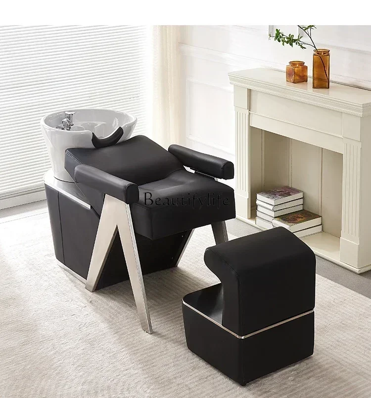 

FG10*Half Lying Shampoo Chair Massage Flushing Bed Hair Salon Ceramic Basin