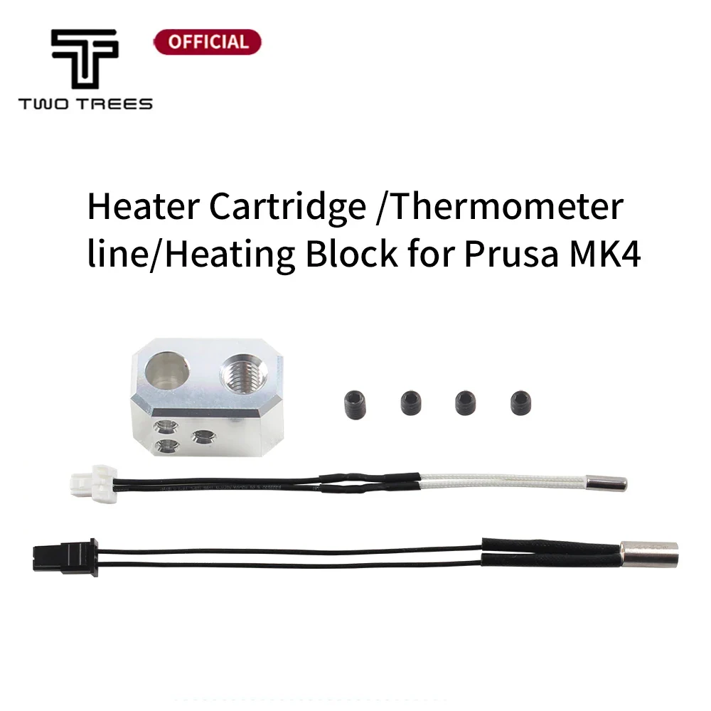 For Prusa Thermometer Thermistor Line Heating Block Kit 24V40W Cartridge Heater Nozzle for Prusa MK4 3D Printer Extruder Hot kit