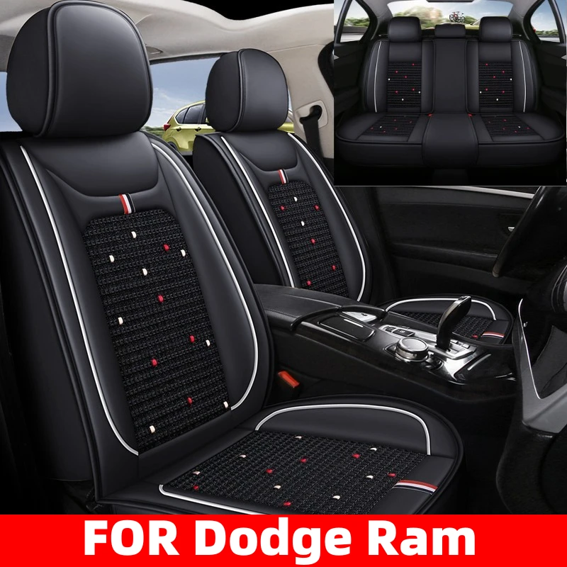 

Car seat cover PU leather ice silk splicing breathable full wrap seat cover waterproof and wear-resistant FOR Dodge Ram