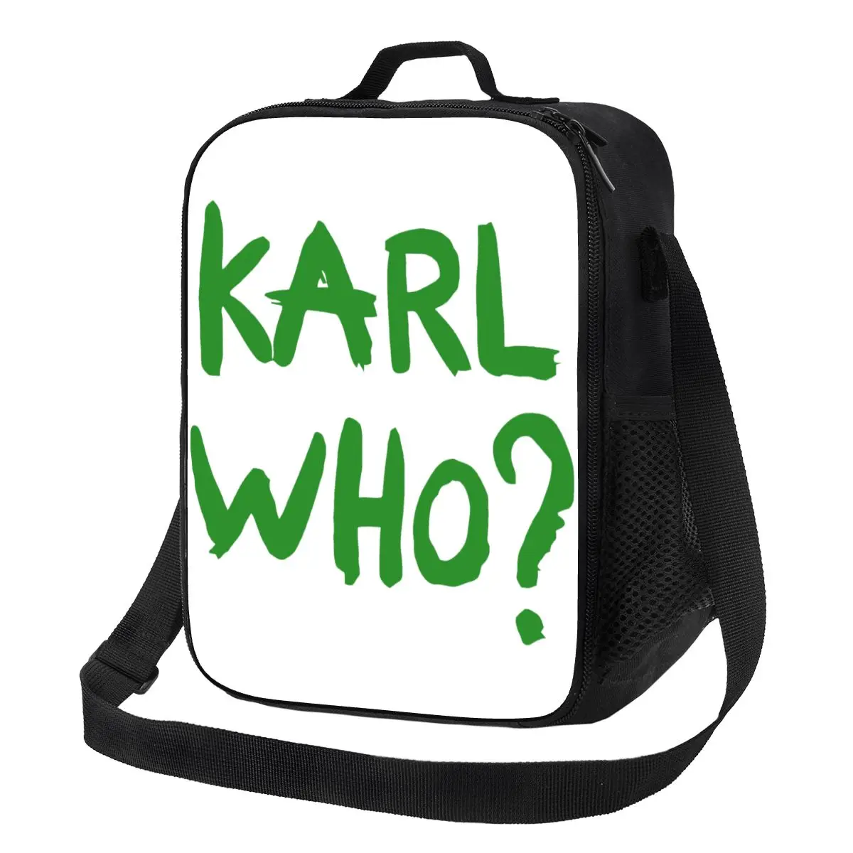 Green Karl Who Slogan Insulated Lunch Bags for Outdoor Picnic Portable Thermal Cooler Lunch Box Women Children