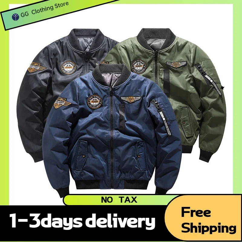 

2024 Winter Man jackets new bomber coat racing motorcycle Clothes luxury aviator tactical Field vintage military men Clothing