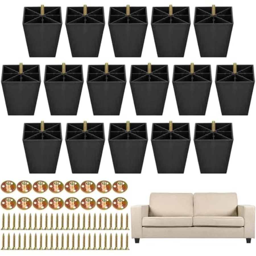 

Ножки для мебели пластиковые, квадратные, конические, для диванов, кресел, шкафов, с Т-образными гайками и винтами, D-образные