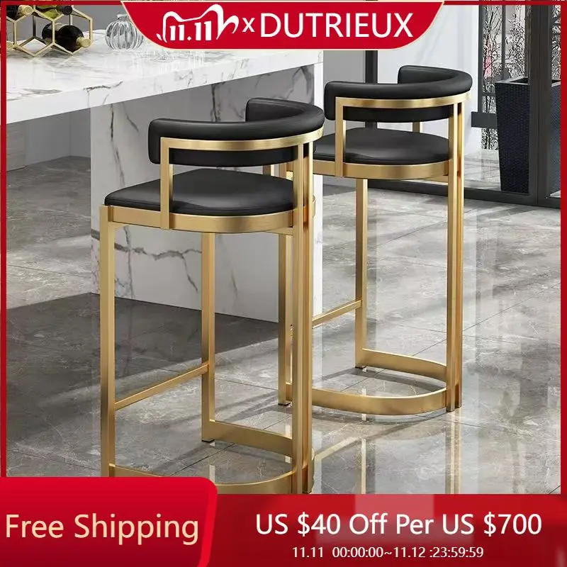 

Reception Luxury Bar Chairs Nordic Gold Ergonomic Nordic Backrest High Chairs Industrial Modern Counter Sillas De Bar Furniture