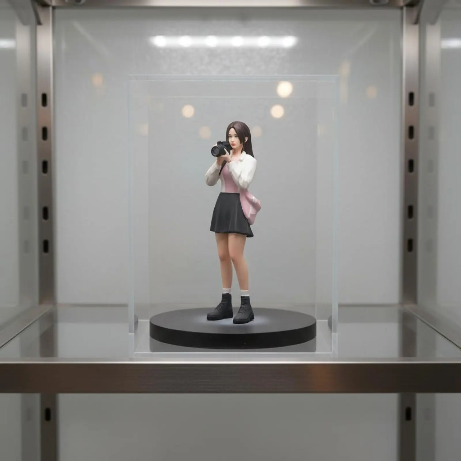 

Photographer Figurine Display Piece Hand-Painted Girl Figure Photo Girl Figurine Miniature Scene Accessory 1:64 Scale Figure