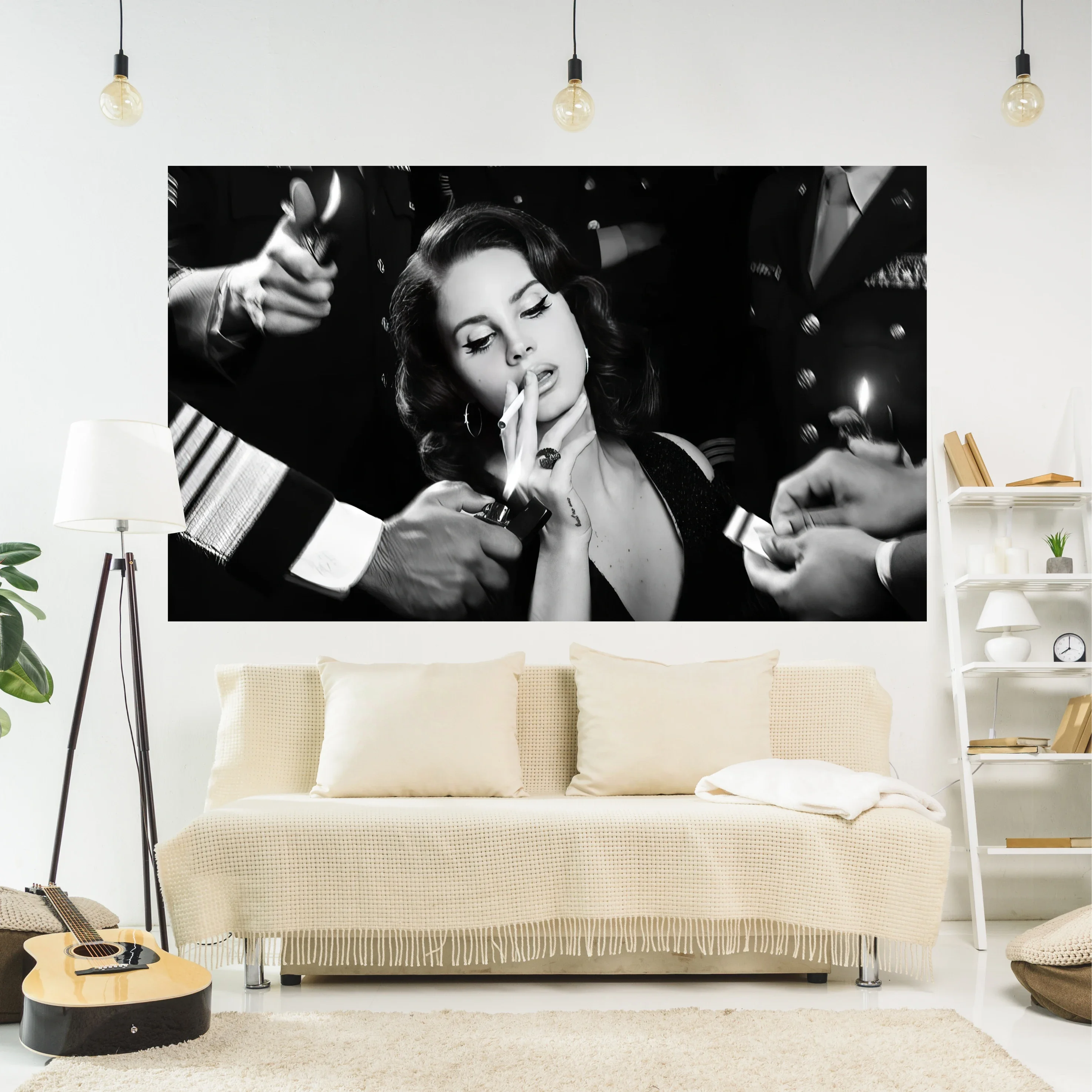 Lana Del Rey Wandteppich, Hippie-Rapper, rauchende Kunst, künstlerischer Druck, Schlafzimmer oder Heimdekoration
