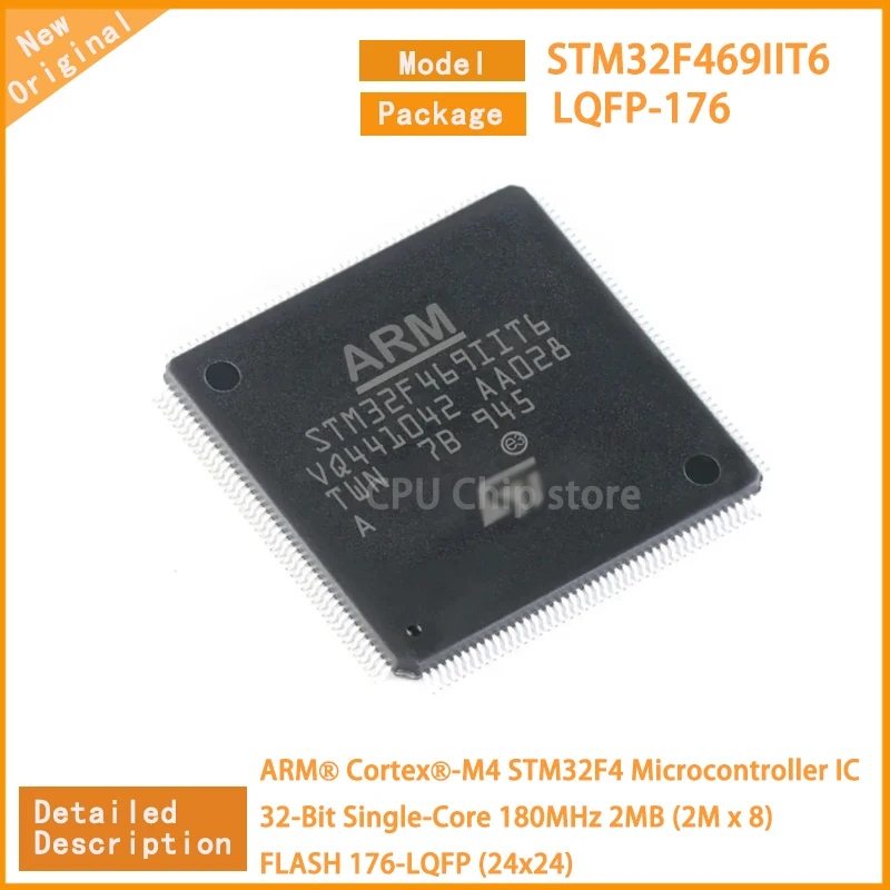 1~5Pcs  New Original  STM32F469IIT6 STM32F469  MCU Microcontroller IC 32-Bit Single-Core 180MHz 2MB (2M x 8) FLASH 176-LQFP