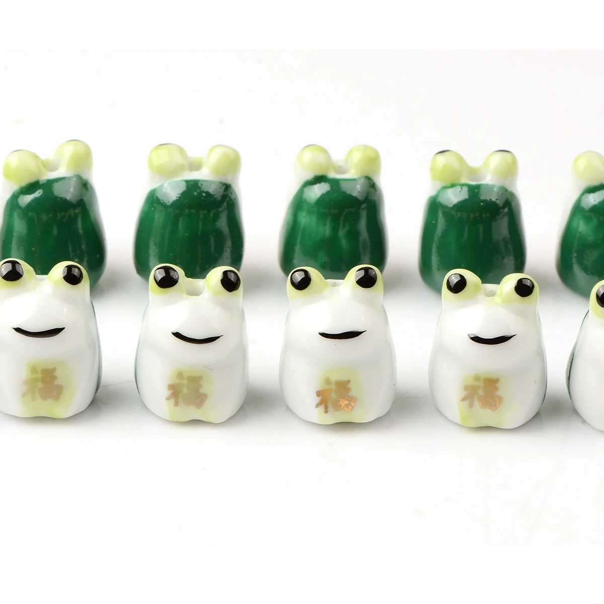 Cute Frog Ceramic Beads Loose Charms Beads for Jewelry Making Porcelain Handmade Diy Jewellery Accesorios Kralen
