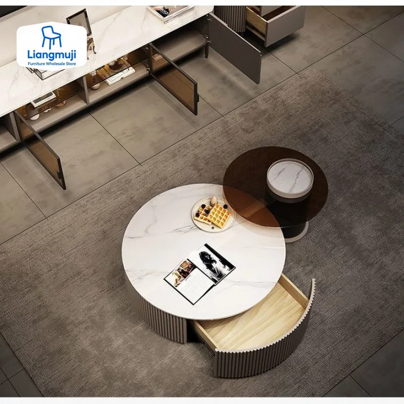

Low Small Sets Table Small Minimalist Round Design Modern Design Marble Table Glass Style Mesa Auxiliar Salon Home Furniture