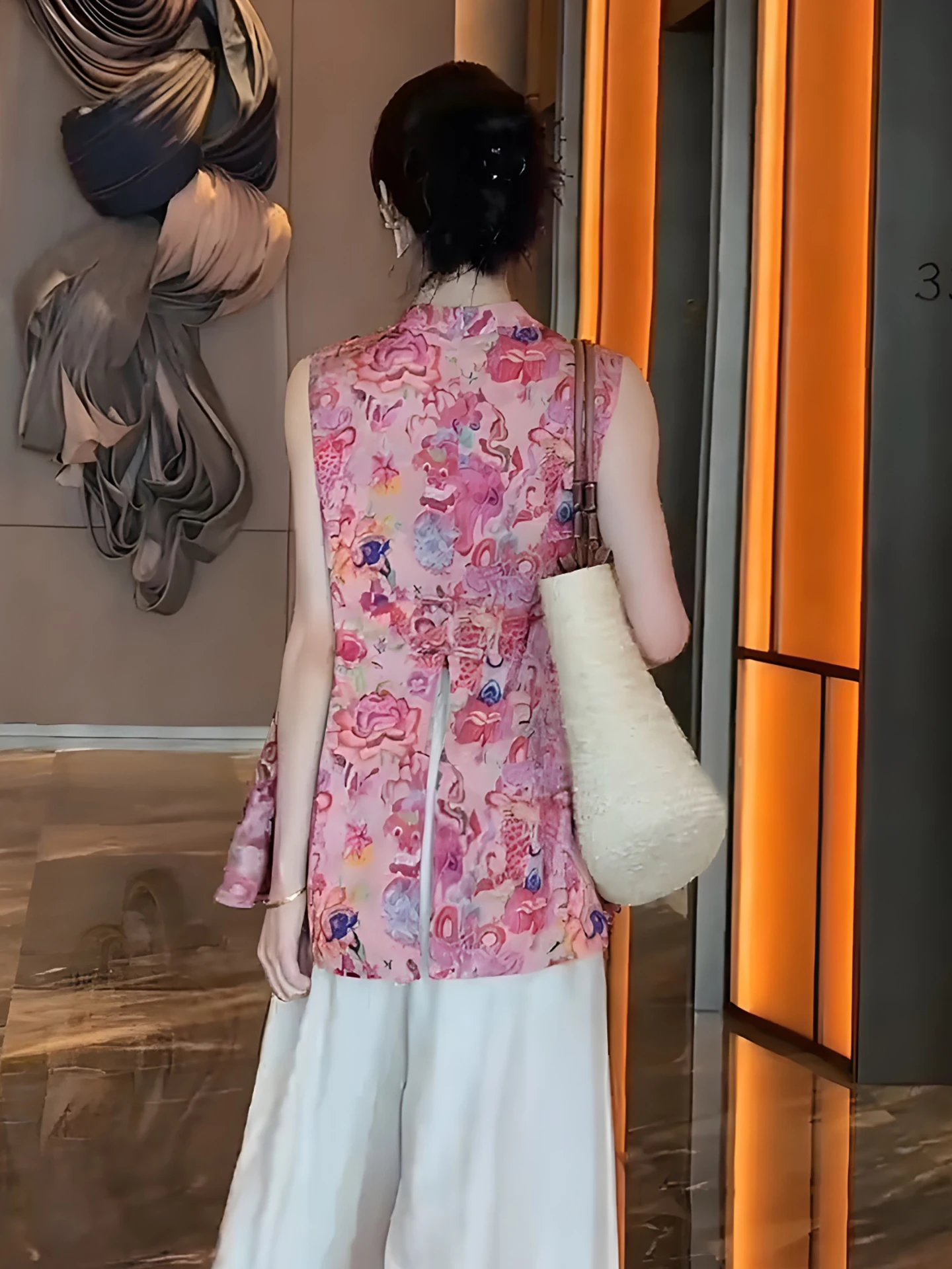 신상 중국 스타일 루즈핏 여성용 셔츠, 스팽글 장식 버튼 여름 패션 추천 상품