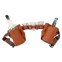 1pc Holster Portable Bottle Waist Beer Belt Bag Handy Wine Bottles Beverage Can Holder Adjustable Waist Strap For Party Camping