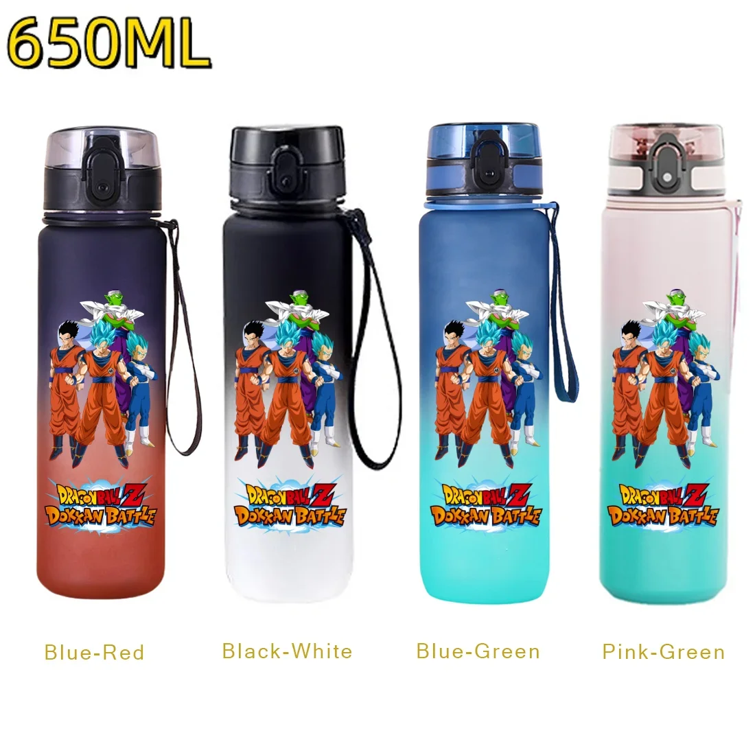 650ML Dragon Ball Anime Water Cup Son Goku Vegeta Drinking Bottle Hiking Portable My Favorite Flip Cover Drink Bottles Cup Gifts
