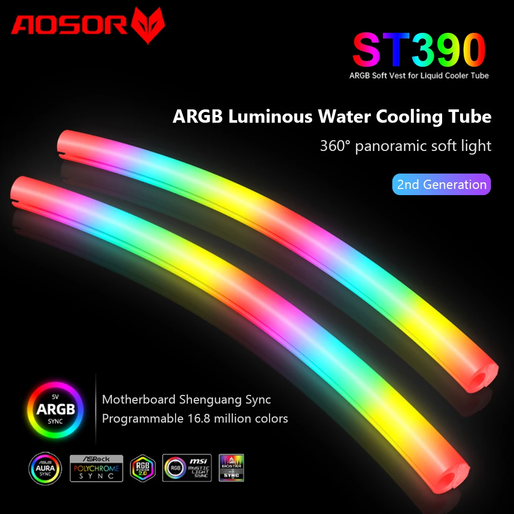 COOLMOON Wąż Rura ARGB Kamizelka CPU Liquid Cooler 5V 3PIN ARGB 4PIN Aura Sync Sleeve Raditor chłodzenia wodnego do dekoracji obudowy komputera