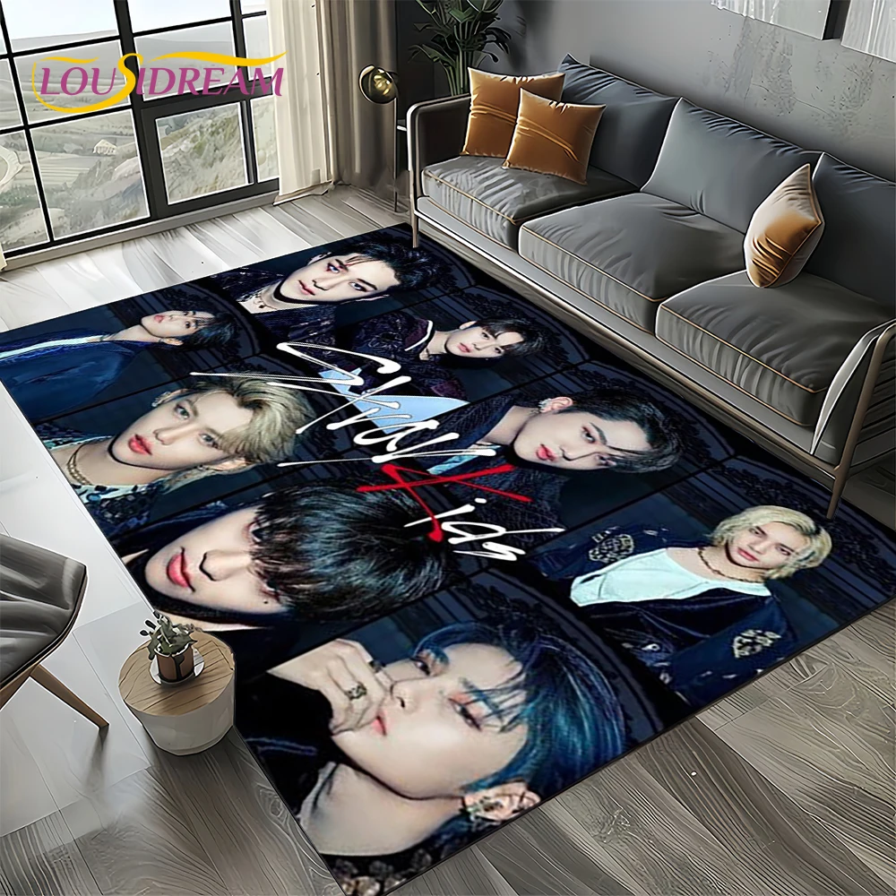 27 Style Stray Kids Kpop Singer  Carpet Rug for Living Room Bedroom Home Sofa Decoration,kids Play Area Rug Non-slip Floor Mat