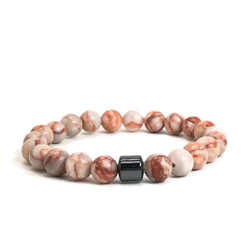Beaded Bracelet 8mm Natural Stone Lava Tiger Eye Black Agate Matte Healing Beads Bangle Stretch Charm Yoga For Women Men Jewelry