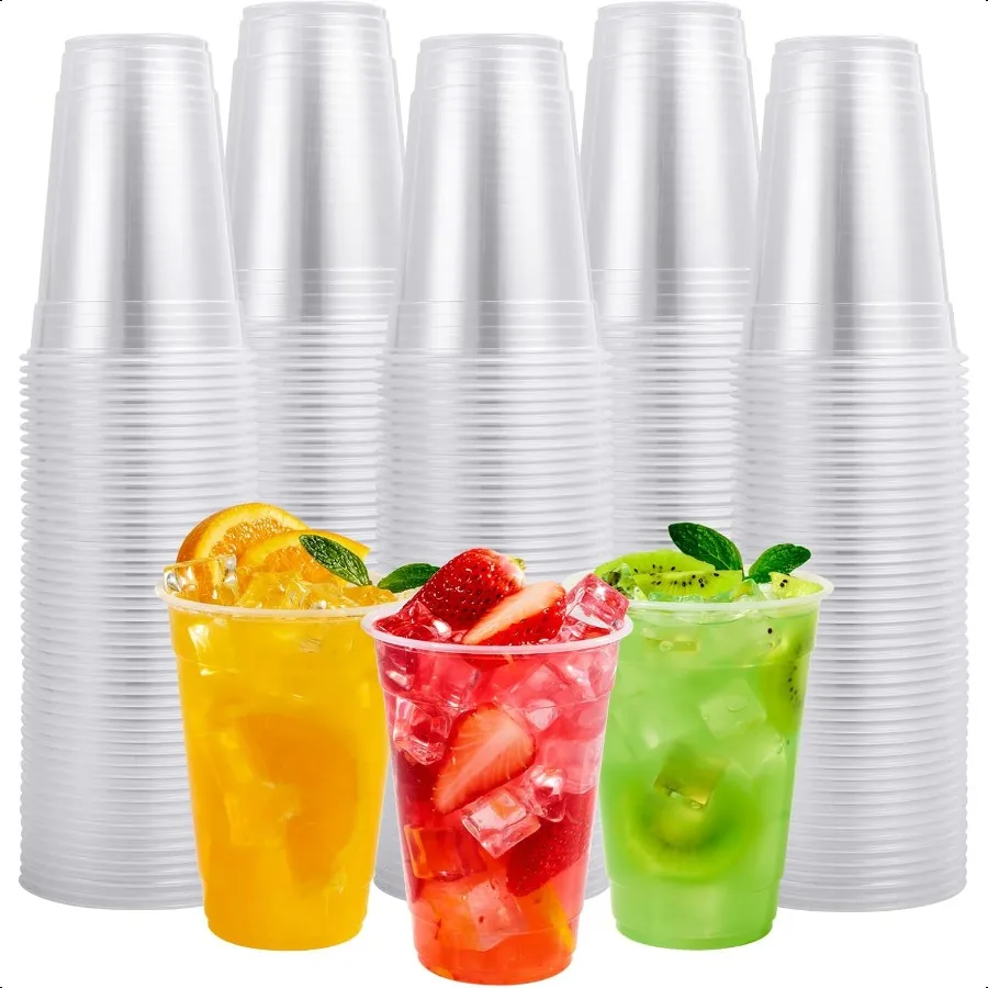 

300pack 16 oz Clear Plastic Cups Plastic Clear Cups DrinkIng Cup for Water Juice Soda Ice Coffee