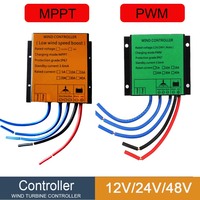 MPPT 100w -10000W Waterproof PWM Wind Turbine Charge Controller 10A 40A Low Wind Speed Regulator Voltage Boost 12V 24V AUTO 48V