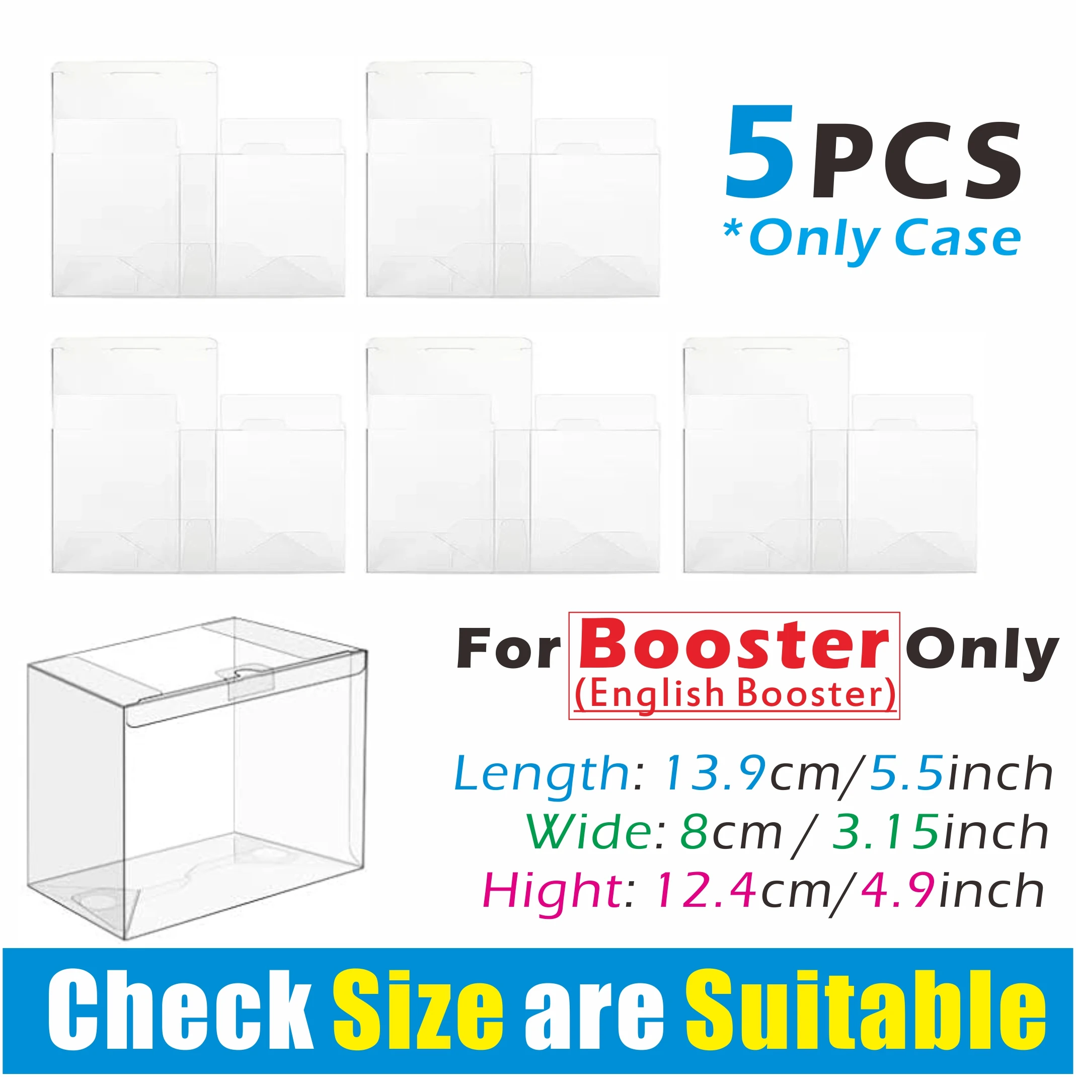 5/10PCS Booster Box Case 0,45 mm dikke, heldere opslag voor Booster Box Case Display Protectors Compatibel met Engelse Booster Box