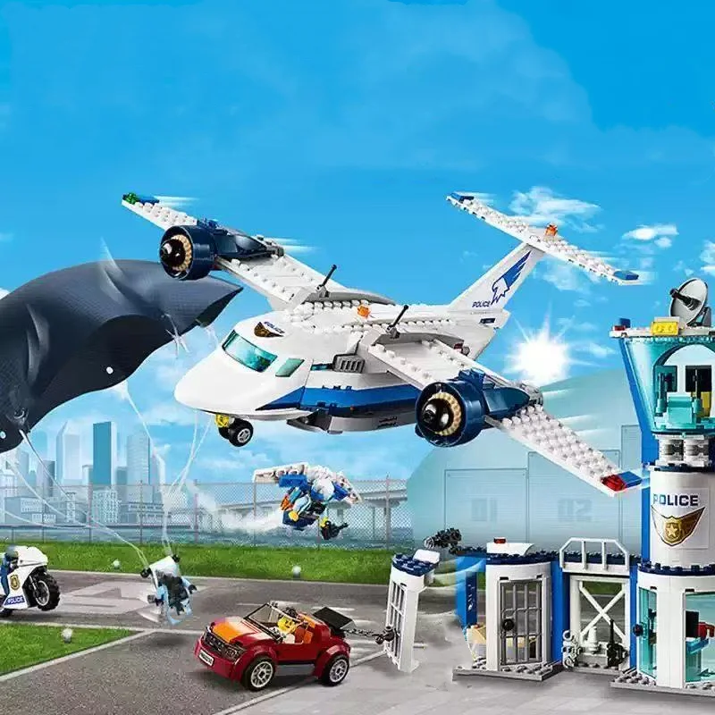 

Compatible Bricks Sets City Series Building Blocks 60210 Sky Police Air Base Control Tower parachute Model Assembly Toy Gifts