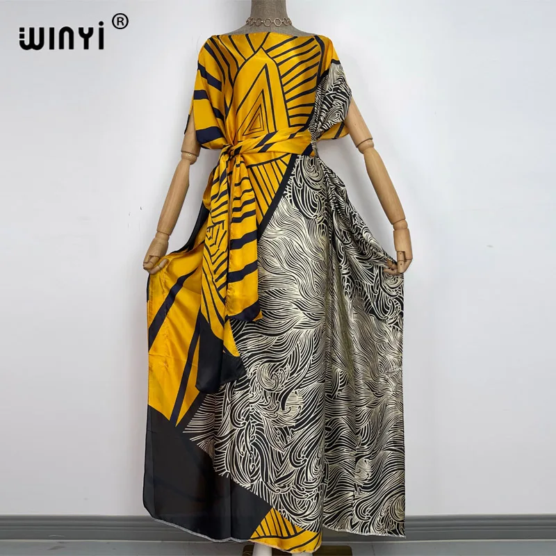 Vestido Dashiki con estampado de Bazin para mujer, blusa larga con patrón de Color Yomadou de gran tamaño, longitud del vestido: 130cm, busto: