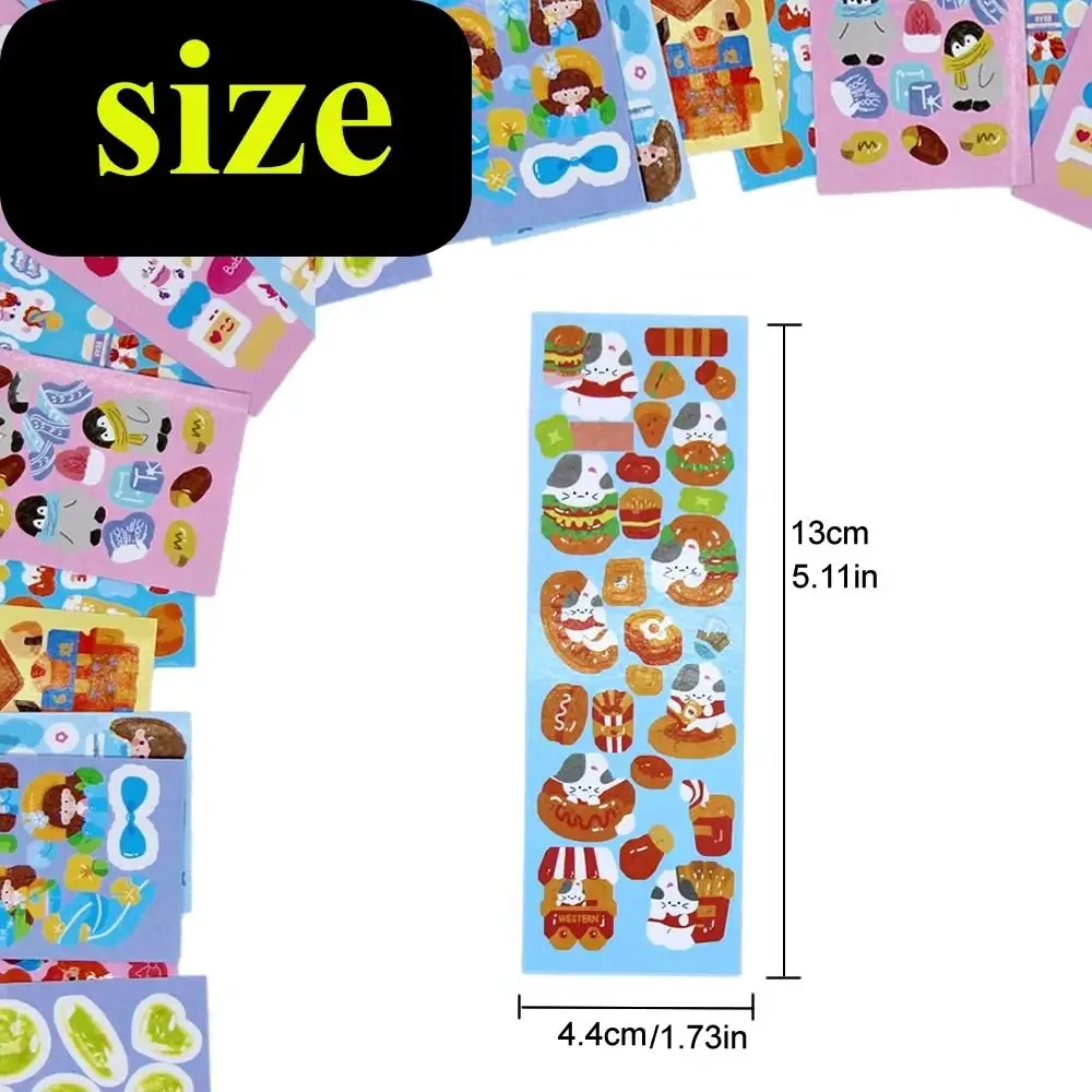 60PCS New Paper Kawaii Stickers Colored Waterproof Scrapbooking Korean Paper DIY Art Supplies Stickers Kids