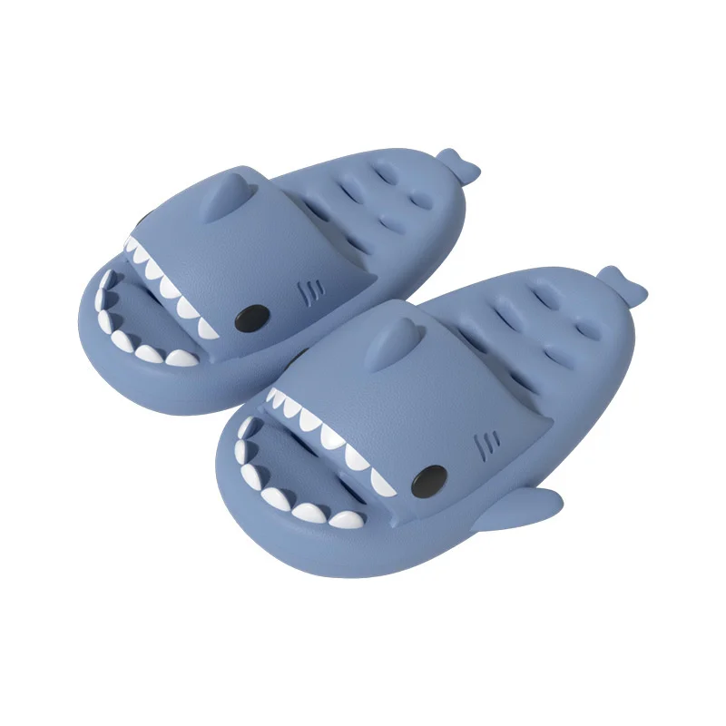 Fishbone Hollowed-out Shark Slippers Women Bathroom Thick Sole Slippers Women's Anti-slip Quick-drying Lovers Slippers Men