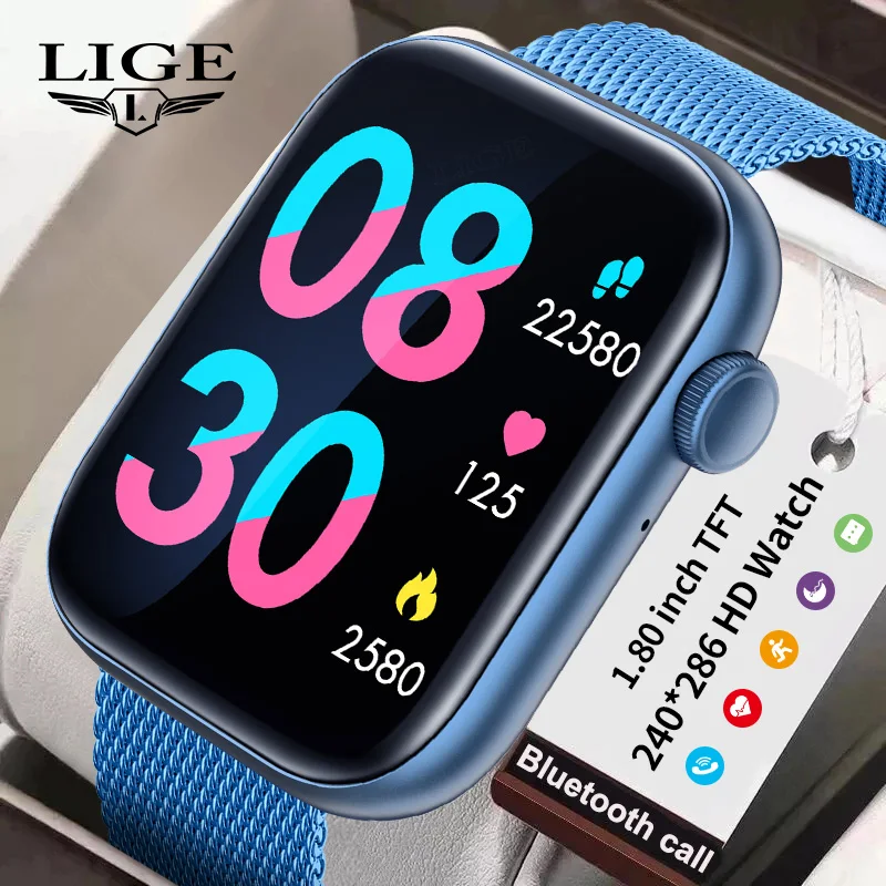 

LIGE Smartwatch Men 2023 Android and IOS Phone Waterproof IP68 Smart Watch Fitness Watch Activity Tracker Digital Wristwatches