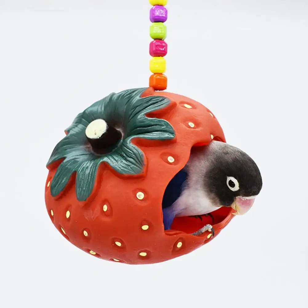 Cartoon Bird Sleeping Nest, Strawberry Shape, Pet Bird Hammock, Parrot House, Cage Accessories, Exquisite