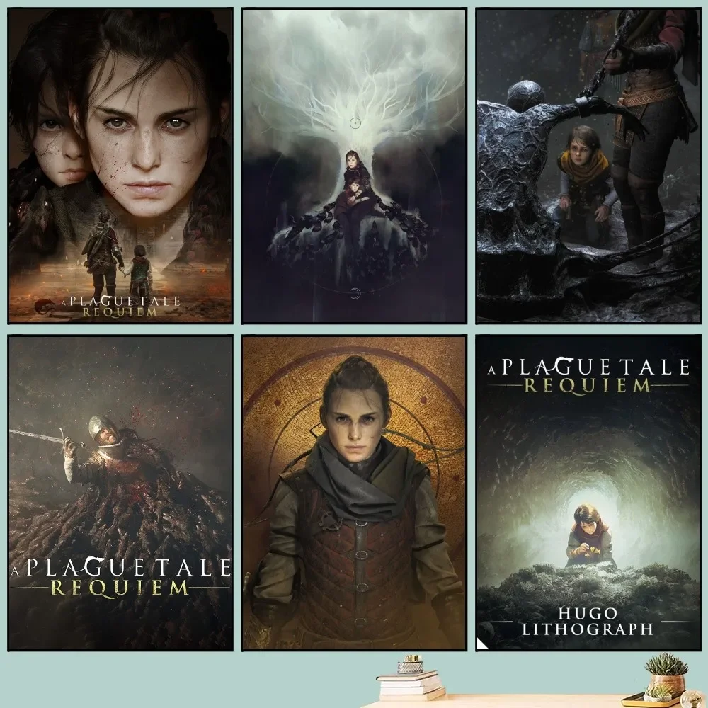 Game A P-Plague Tale Requiem Poster Art Self-adhesive Art Small Poster HD Quality Poster Wall Art Painting Study Wall Decoration