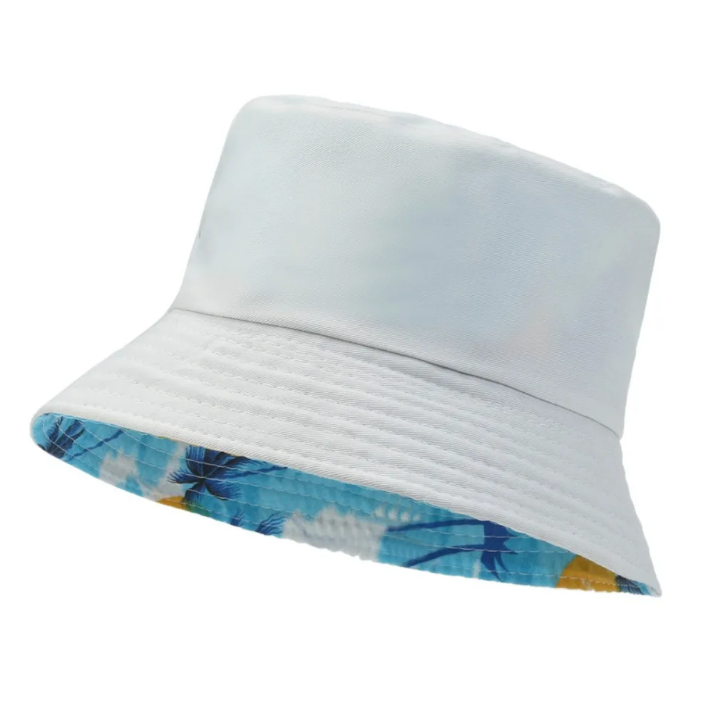 Fashion Foldable Bucket Hat Anti-UV Reversible Beach Cap Solid Color Breathable Fisherman Cap Woman