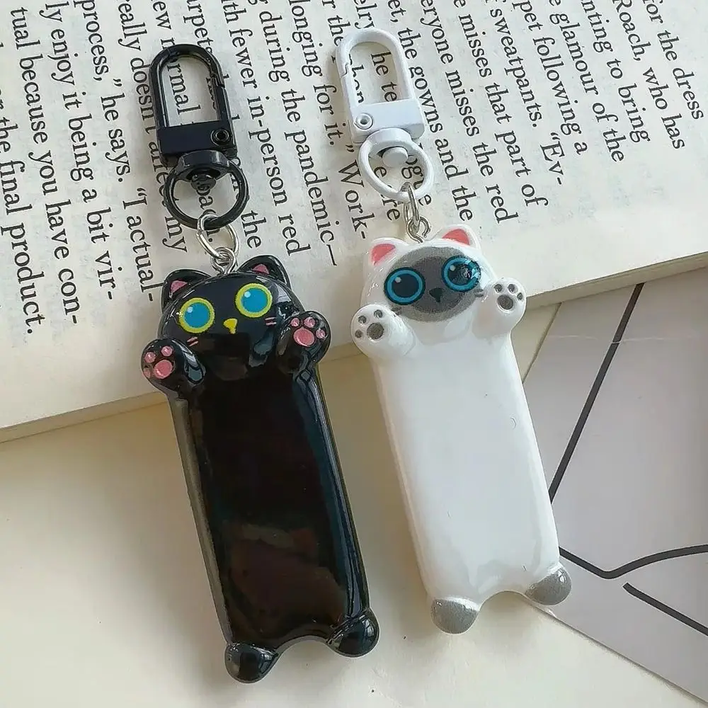 

Kawaii Resin Cat Keychain Bag Accessory Purse Decoration Cartoon Backpack Pendants Key Holder 's Gift