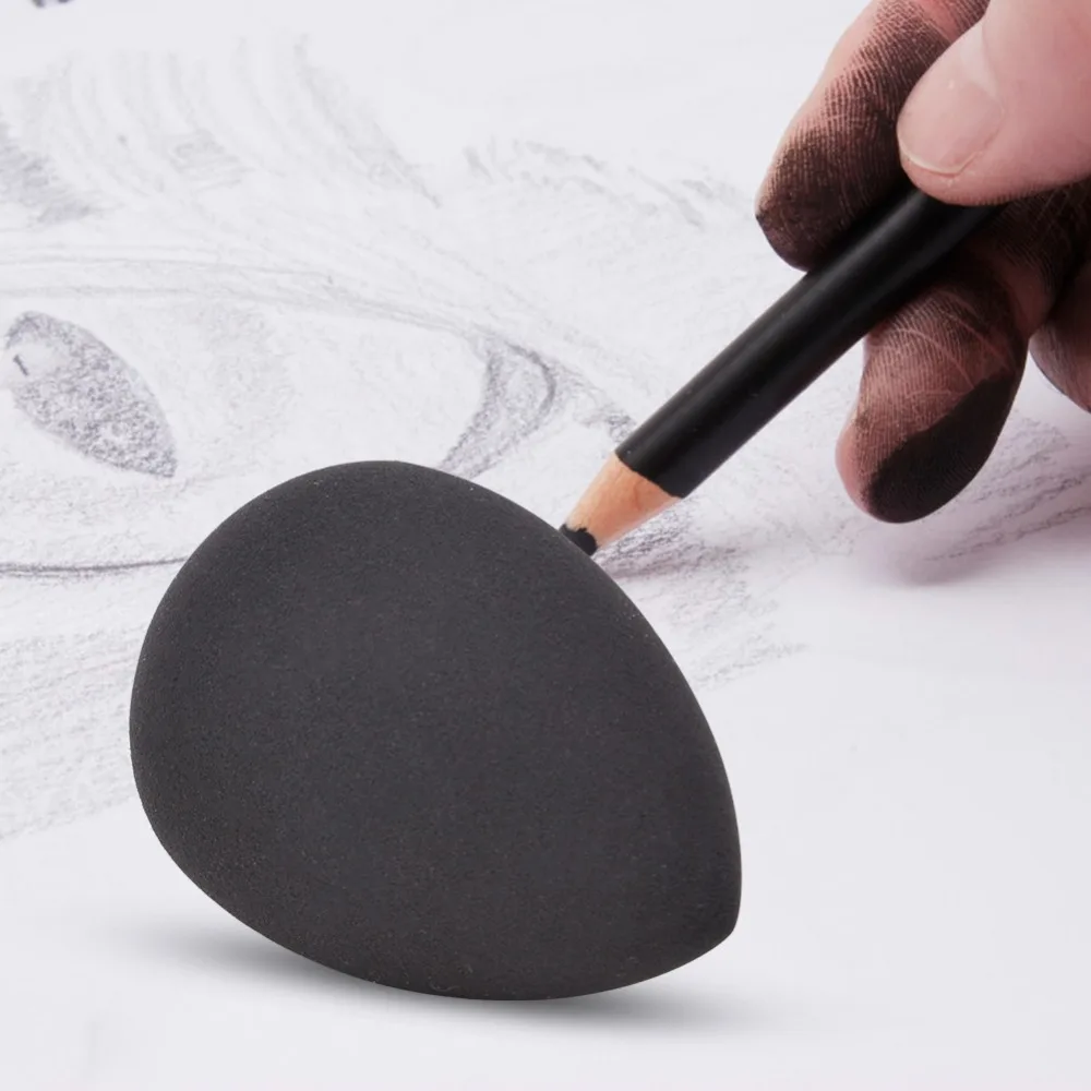 3pcs Washable Sketch Painting Sponge Raindrop Type Design Compact Portable Size Water Absorbent Sponge Art Drawing Sponge