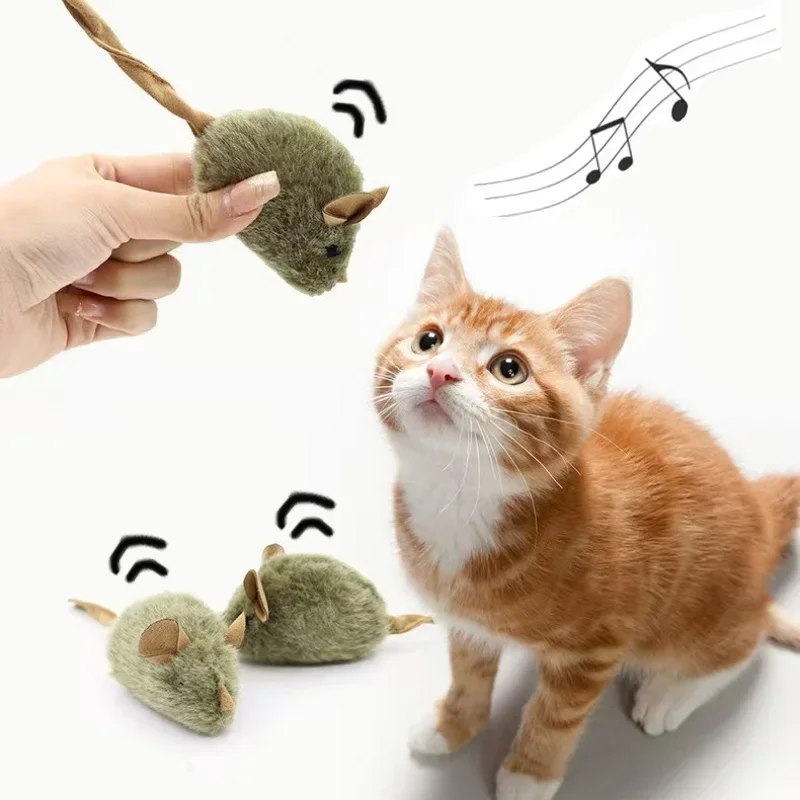 

Funny Plush Cat Toy Simulated Mouse Automatic Chirping Interactive Mice Cat Toy Bite-resistant Pet Cat Toys Kitten Supplies