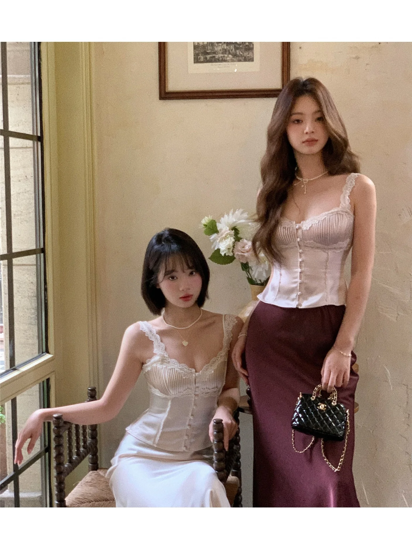 

Женский топ на бретельках из ацетатного атласа с кружевной отделкой и плиссировкой Mummy Moonlight Pearl, летний, модный, укороченный крой