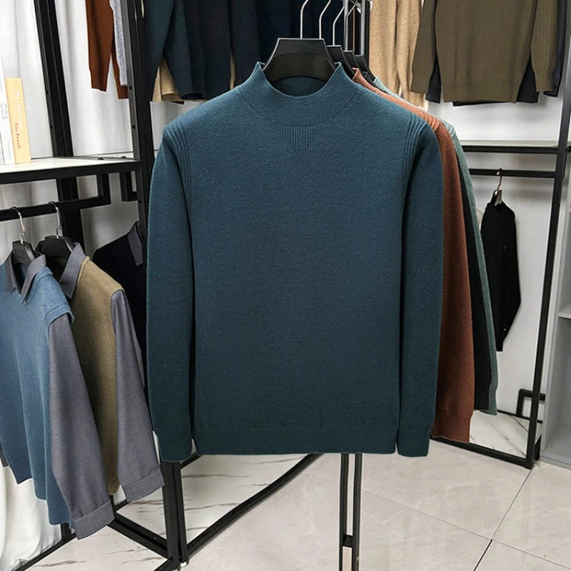 

2025 Мужской осенне-зимний треугольный свитер с высоким воротником