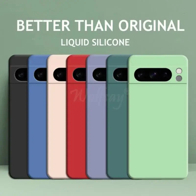 

For Google Pixel 8 Pro Case Pixel 9 Pro XL Cover Liquid Silicone Rubber Protector TPU Case Pixel 8 Pro 8A 7A 7 6A 6 Case