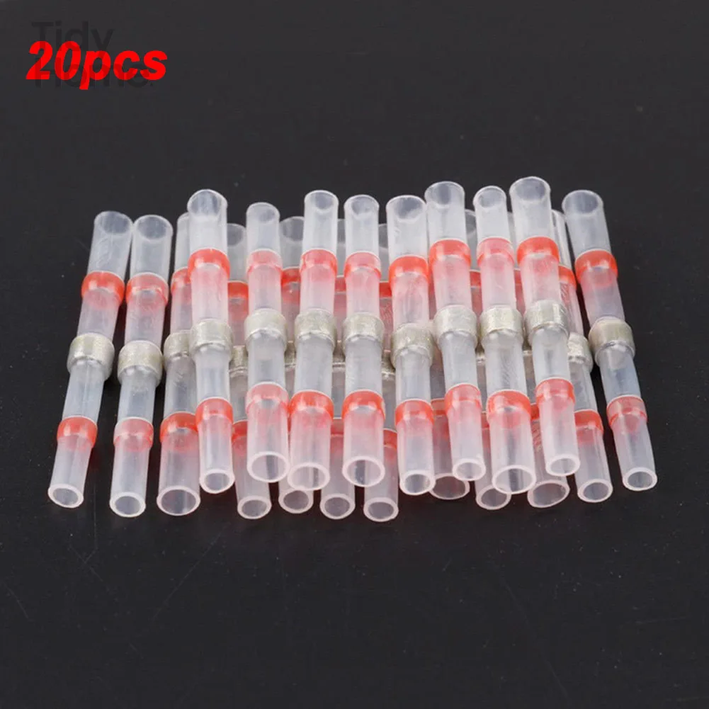 

20 PCS Welded Sealing Sleeve, Heat Shrink Waterproof Wire Connector Butt Terminal,for wire repair work, Double-layer pipe design