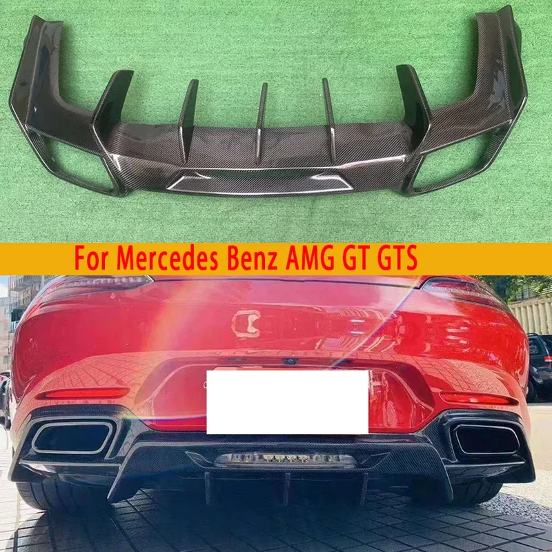 Para mercedes benz amg gt gt gts gtr 2015-2023 fibra de carbono lábio traseiro do carro difusor divisores traseiros spoiler corpo kit