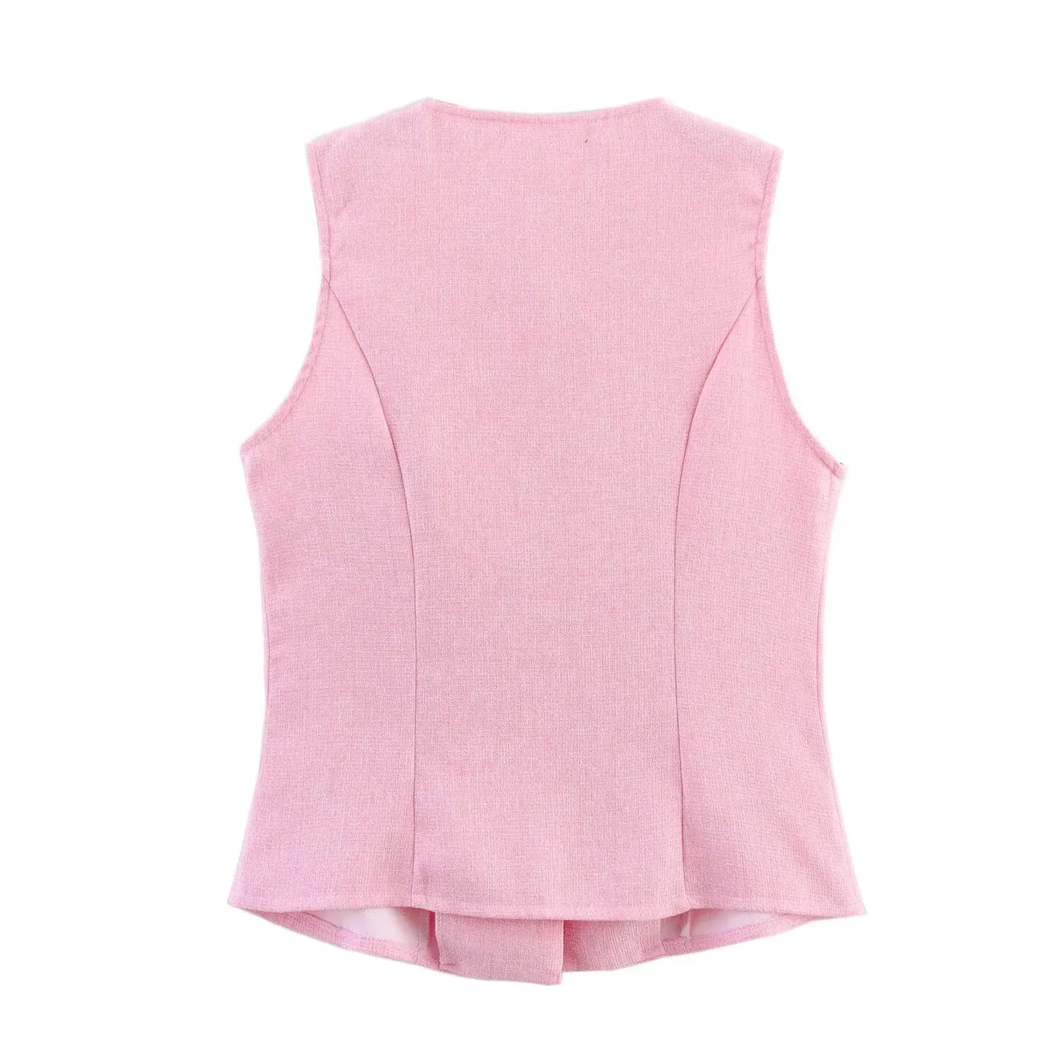 Women 2025 Summer Two Piece Skirt Set Fashionable Coarse Square Button style Vest+Casual Shorts+Chiffon Skirt Set Mujer