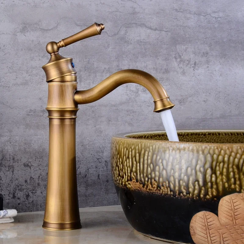 Brass Antique bathroom Black Oil bathroom basin cold and hot water Antique Bronze sink faucet Wash Faucet