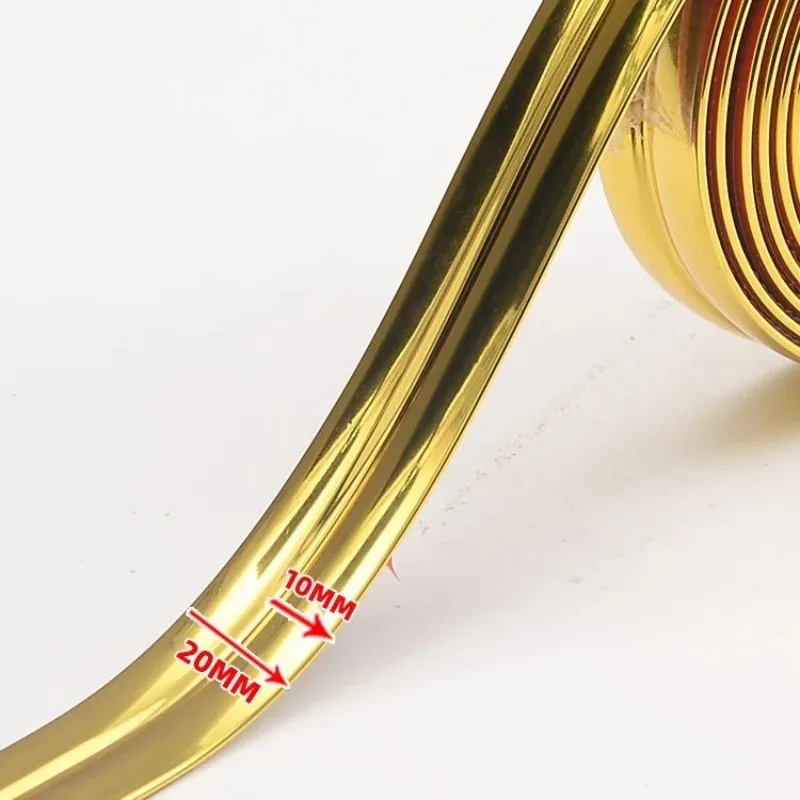 Tira decorativa de esquina de pared autoadhesiva antideslizante, cinta protectora de esquina impermeable, tira de sellado, borde de muebles dorado