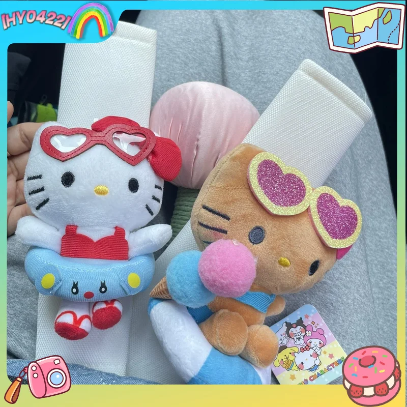

Cartoon Kitty Car Seat Belt Shoulder Pad Plush Anti Abrasion Anti Neck Chafing Car Interior Decoration For Female Drivers Gifts