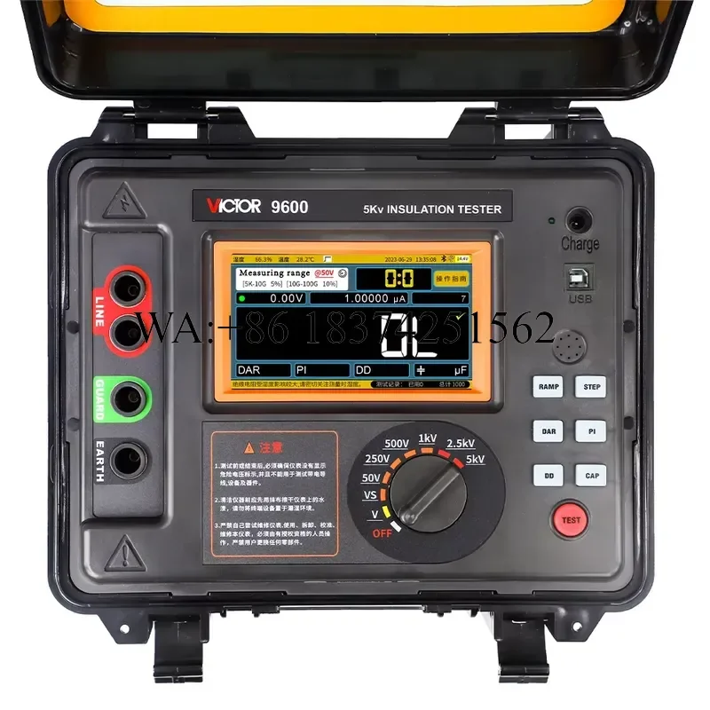 Wmwmnu for 9600 9600B Insulation Tester 10KV 5T Ohm Touch Color Screen Custom Voltage Test Industrial Ground Resistance Meter