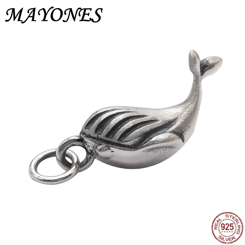 MAYONES 925 Silver Charm Jewelry 2024 New Women's Cute Dolphin and Whale Pendant