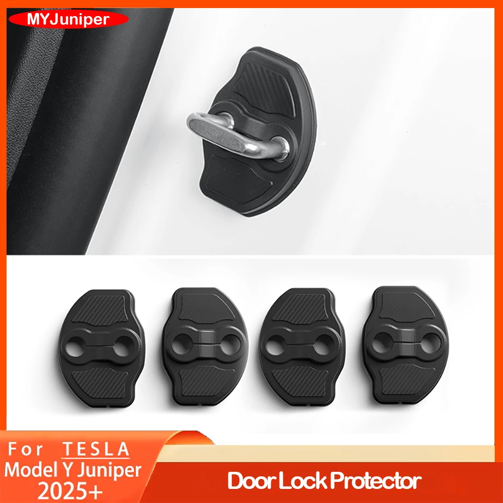 

4 шт. защитная крышка дверного замка TPE Защитная оболочка для Tesla New Model Y Juniper 2025 Launch
